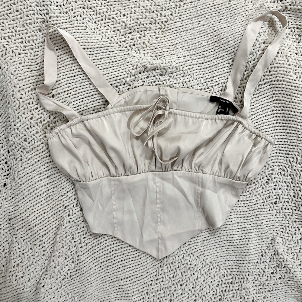 NWT Forever 21 Corset Crop Top sz M